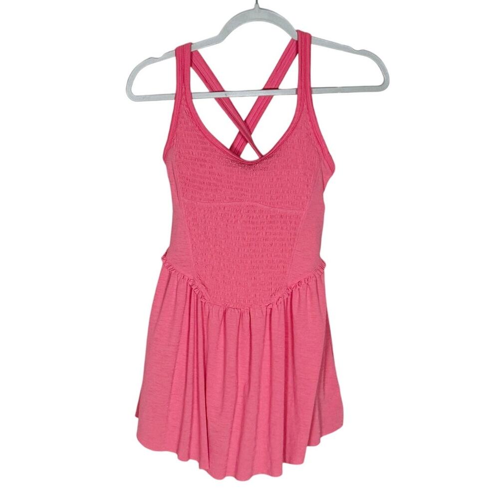 Free People Movement Smockin Hot Dress Skort Hibiscus Pink Size Small - Picture 2 of 6